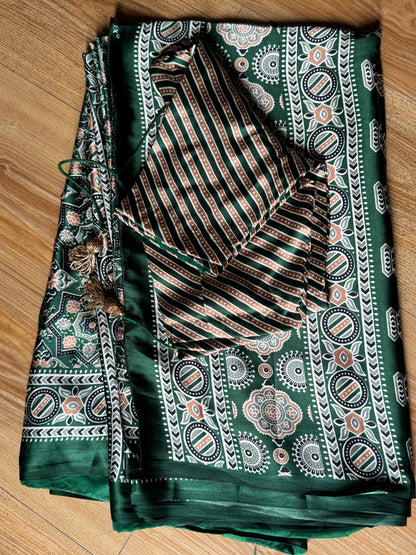 saree with stitched blouse