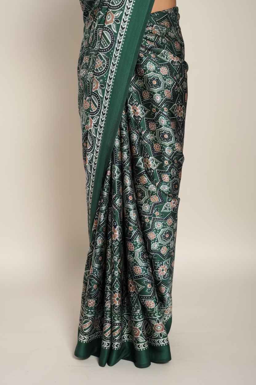 saree with stitched blouse