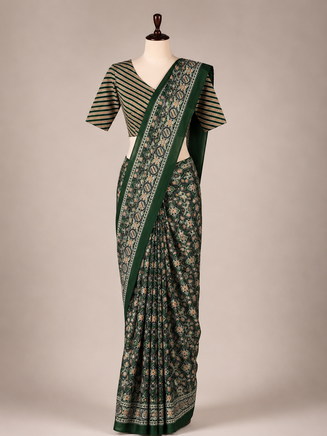 saree with stitched blouse