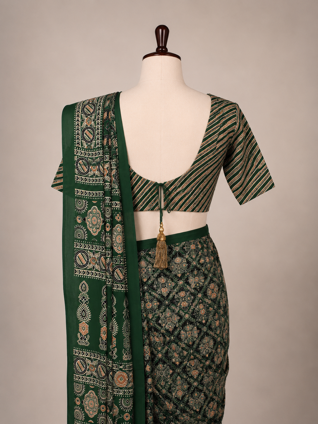 saree with stitched blouse