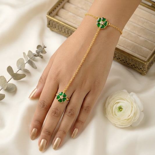 Regal Kundan Minimalist Anti-Tarnish Heritage Hathphool