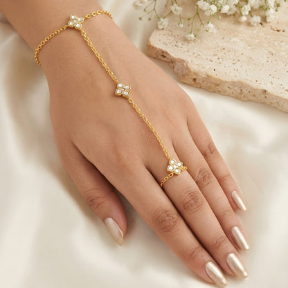 Regal Kundan Minimalist Anti-Tarnish Heritage Hathphool