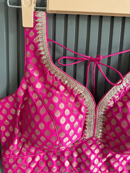 Vibrant Brocade Silk Blouse