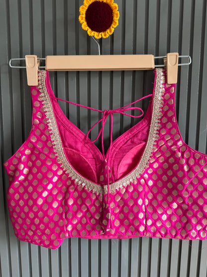 Vibrant Brocade Silk Blouse
