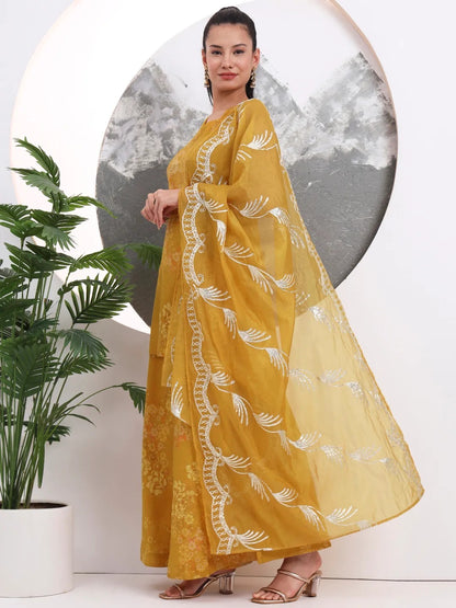 yellow indo western dress