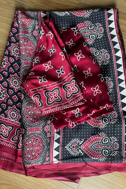 saree with stitched blouse