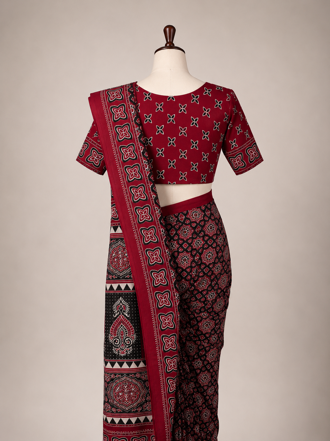saree with stitched blouse