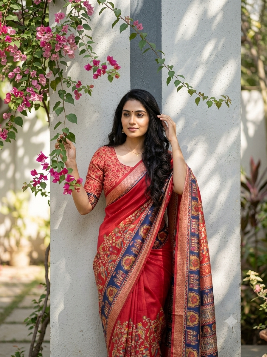 saree with stitched blouse