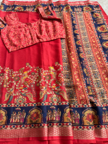 saree with stitched blouse