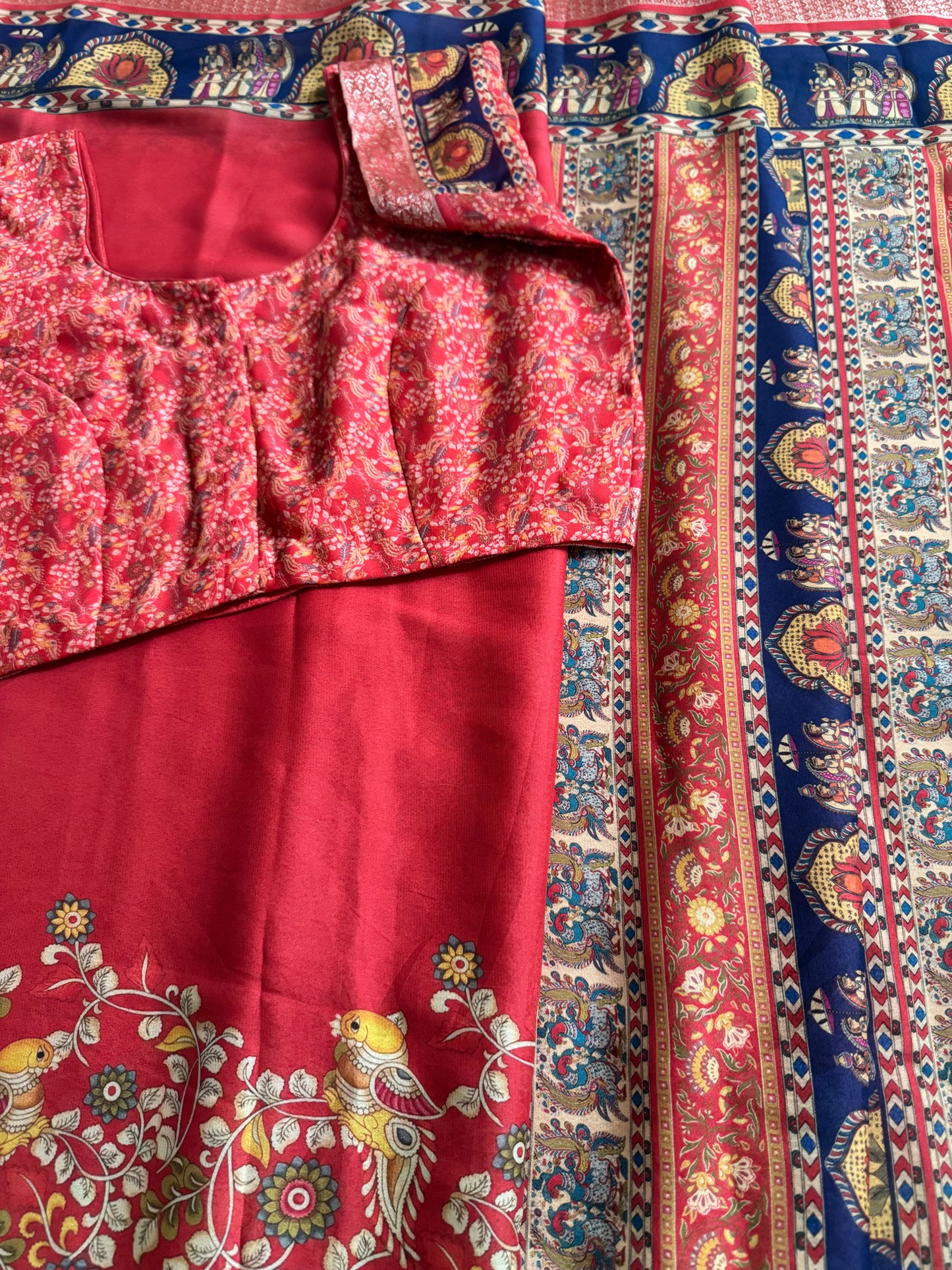 saree with stitched blouse