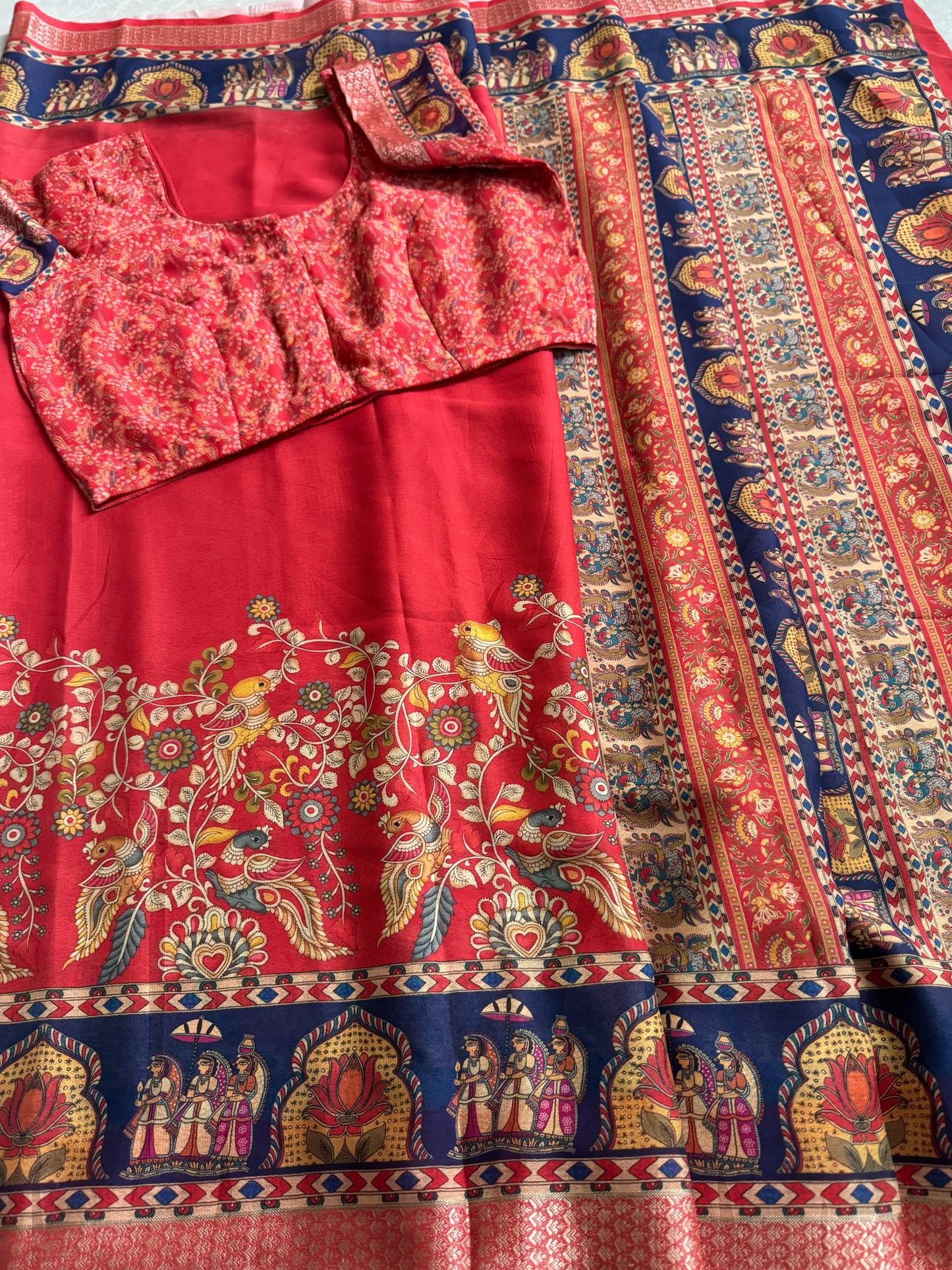 saree with stitched blouse