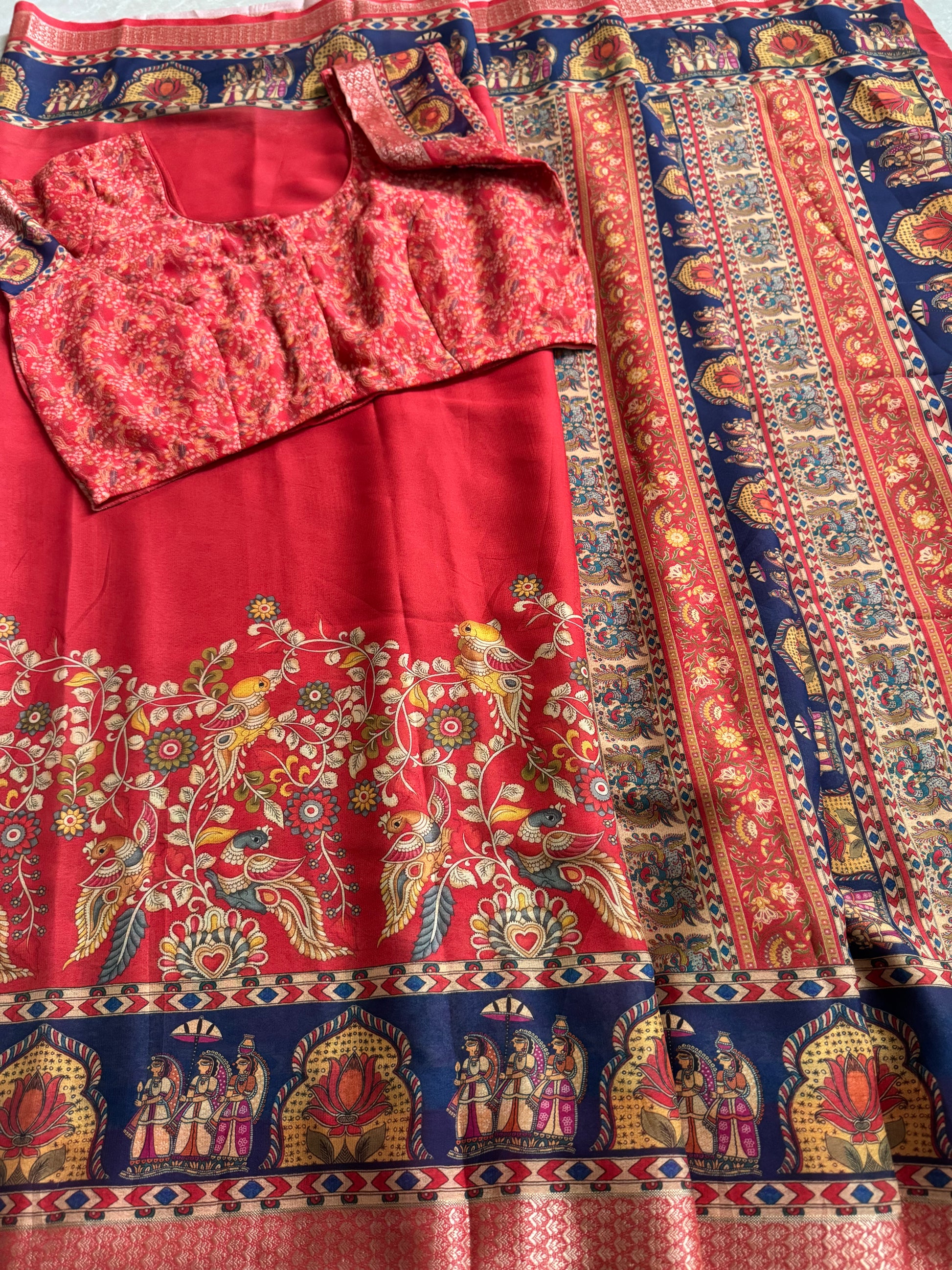 saree with stitched blouse
