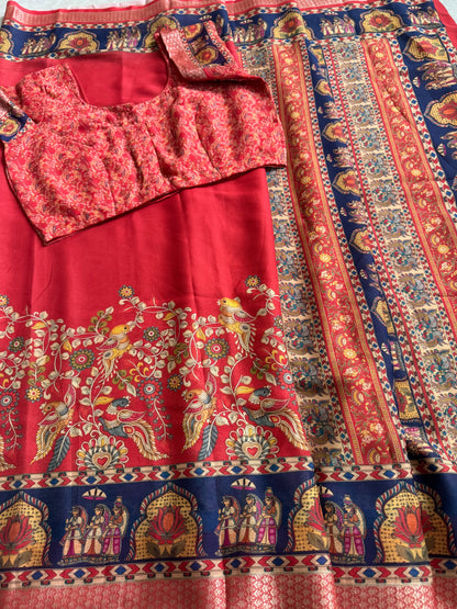 saree with stitched blouse