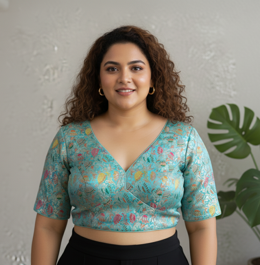 brocade silk plus size blouse in USA
